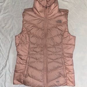 Light pink North Face women’s puffer vest
